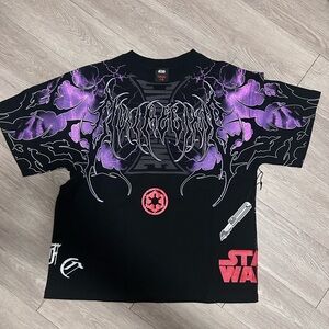 Civil regime Star Wars Black Short Sleeve Graphic Tee with Purple Accents